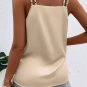 Apricot Wrap V Neck Ruched Satin Cami Top
