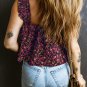 Rose Boho Frilled Straps Floral Tank Top