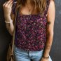 Rose Boho Frilled Straps Floral Tank Top