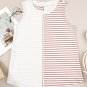 Brown Stripe Colorblock Loose Tank Top