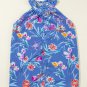 Sky Blue Floral Print Buttoned Neckline Tank Top