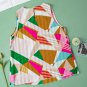 Multicolour Geometric Printed Pleated Shift Tank Top