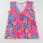 Rose Red Boho Pattern Print Flounce V Neck Tank Top