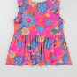 Rose Red Boho Pattern Print Flounce V Neck Tank Top