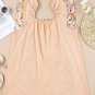 Apricot Pink Floral Patchwork Square Neck Ruffle Sleeve Blouse