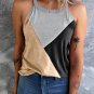 Light French Beige Geometric Color Block Sleeveless Top