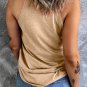 Light French Beige Geometric Color Block Sleeveless Top