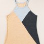 Light French Beige Geometric Color Block Sleeveless Top
