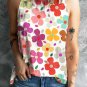White Cute Floral Print Vest
