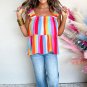 Red Stripe Ruffled Straps Babydoll Tank Top