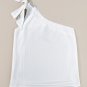White Textured Bowknot One Shoulder Tank Top