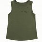 Jungle Green Solid Color Distressed Holes Crew Neck Tank Top