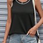Black Contrast Stitch Round Neck Sleeveless Top