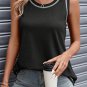 Black Contrast Stitch Round Neck Sleeveless Top