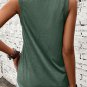 Mist Green Ribbed V Neck Tank