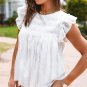 White Ruffled Lace Flowy Tank Top