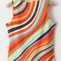 Multicolour Wavy Striped Buttoned V Neck Tank Top