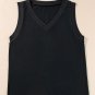 Black Ribbed V Neck Tank