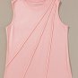 Light Pink Crew Neck Pleated Tank Top