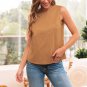 Desert Gold Bowknot V Cut Backless Cotton Tank Top