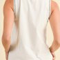 White Sweet Bow Stitching Trim Sleeveless Top