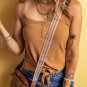 Straw Yellow Ribbed Front Knot Buttoned Thin Strap Tank Top