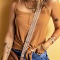 Straw Yellow Ribbed Front Knot Buttoned Thin Strap Tank Top