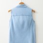 Light Blue Denim Collared Sleeveless Shirt