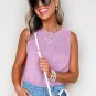 Phalaenopsis Mineral Wash Patched Chest Pocket Casual Tank Top
