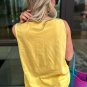 Yellow Cream Flower Graphic Casual Tank Top