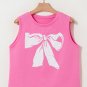 Sachet Pink Bow Print Boxy Fit Tank Top