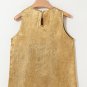 Gold Metal Textured Round Neck Casual Tank Top
