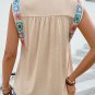 Jet Stream Floral Crochet Patchwork Round Neck Tank Top