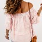 Beige Puff Sleeve Eyelet Babydoll Blouse