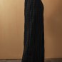Black Textured Wide Smocked Waist Loose Pants