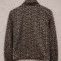 Leopard Zipped Notch Collar Short Jacket