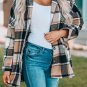 Plaid Print Buttoned Shirt Jacket