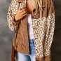 Brown Leopard Print Corduroy Long Sleeve Jacket