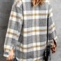 Brown Plaid Print Pocket Women Shacket