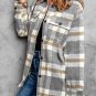 Brown Plaid Print Pocket Women Shacket
