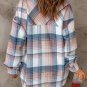 Pink Plaid Flap Pockets Shacket