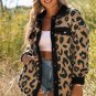 Black Contrast Trimmed Leopard Teddy Shacket