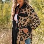 Black Contrast Trimmed Leopard Teddy Shacket