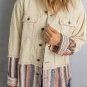 Button Up Pockets Striped Color Block Corduroy Jacket