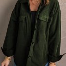 Green Turn Down Collar Buttoned Shirt Jacket