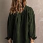 Green Turn Down Collar Buttoned Shirt Jacket