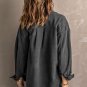 Gray Turn Down Collar Buttoned Shirt Jacket