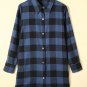 Blue Turn-Down Collar Plaid Shirt Jacket