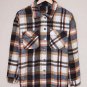 Geometric Plaid Print Pocketed Shacket
