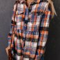 Multicolor Plaid Button Down Ruffled Shirt Jacket